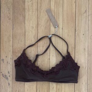 SKIMS Dark Brown Lace Bralette
